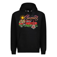 Black hello summer Premium Hoodie - SublimationCraftShop