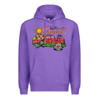 Purple hello summer Premium Hoodie - SublimationCraftShop