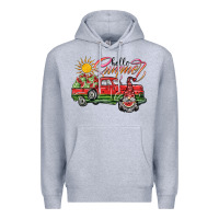 Heather Grey hello summer Premium Hoodie - SublimationCraftShop