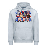 Heather Grey America gnomes 4th of July Urban Hoodie - CowGirlArtShop