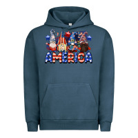 Pigment Midnight Navy America gnomes 4th of July Urban Hoodie - CowGirlArtShop