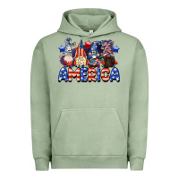 Pigment Oil Green America gnomes 4th of July Urban Hoodie - CowGirlArtShop