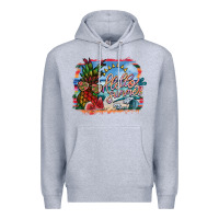 Heather Grey hello summer Premium Hoodie - SublimationCraftShop