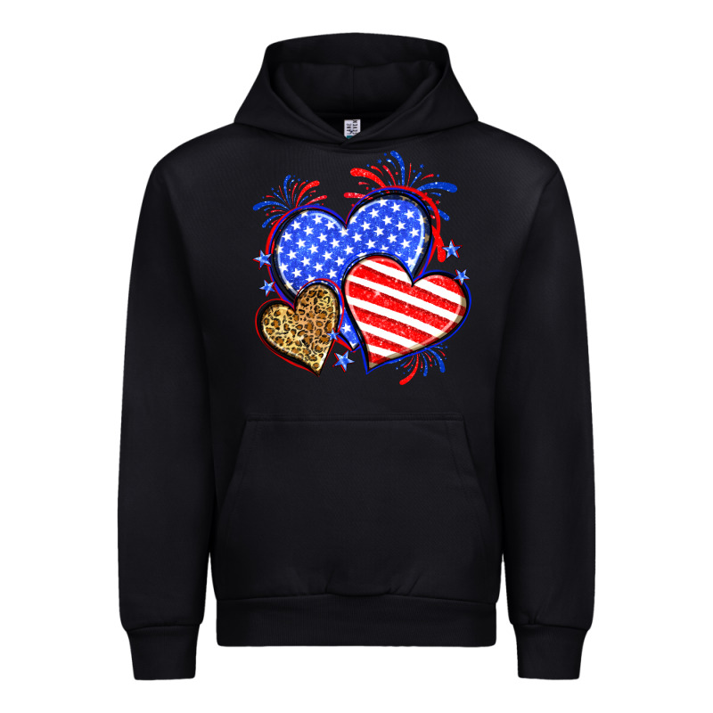 American Flag Leopard Hearts Urban Hoodie by Neo Western | Teevron