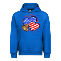 Cobalt American flag leopard hearts Urban Hoodie - Neo Western