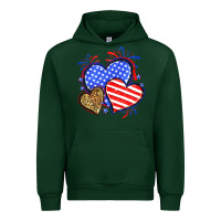 Forest Green American flag leopard hearts Urban Hoodie - Neo Western