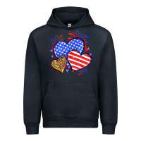 Navy American flag leopard hearts Urban Hoodie - Neo Western