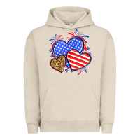 Pigment French Oak American flag leopard hearts Urban Hoodie - Neo Western