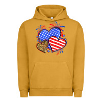 Pigment Peanut Butter American flag leopard hearts Urban Hoodie - Neo Western