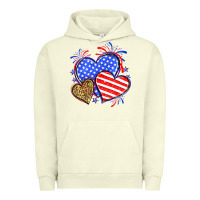Pigment Pistachio American flag leopard hearts Urban Hoodie - Neo Western