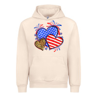 Sandshell American flag leopard hearts Urban Hoodie - Neo Western