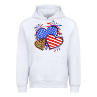 White American flag leopard hearts Urban Hoodie - Neo Western