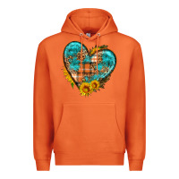 Carrot fall pattern heart with sunflower Premium Hoodie - HRA Design Shop