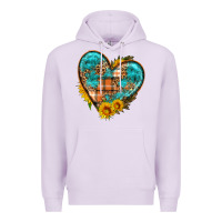 Lilac fall pattern heart with sunflower Premium Hoodie - HRA Design Shop