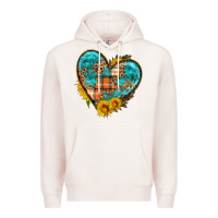 Fall Pattern Heart With Sunflower Premium Hoodie | Teevron