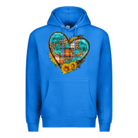 True Royal fall pattern heart with sunflower Premium Hoodie - HRA Design Shop