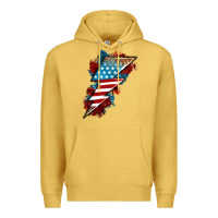 Antique Gold American lightning bolt Premium Hoodie - Neo Western
