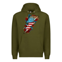 Army Green American lightning bolt Premium Hoodie - Neo Western