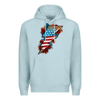 Blue Mist American lightning bolt Premium Hoodie - Neo Western