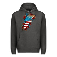 Charcoal Heather American lightning bolt Premium Hoodie - Neo Western