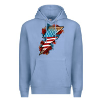 Colony Blue American lightning bolt Premium Hoodie - Neo Western