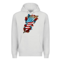 Dove Grey American lightning bolt Premium Hoodie - Neo Western