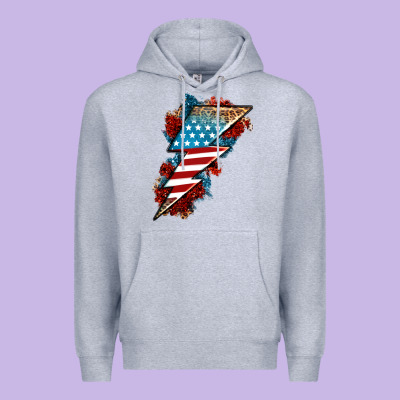 American Lightning Bolt Premium Hoodie Designed By Neo Western
