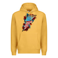 Mustard American lightning bolt Premium Hoodie - Neo Western