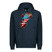Navy American lightning bolt Premium Hoodie - Neo Western