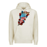 Oatmeal Heather American lightning bolt Premium Hoodie - Neo Western