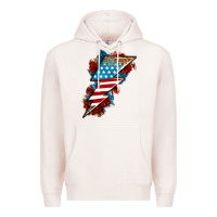 Pale Pink American lightning bolt Premium Hoodie - Neo Western