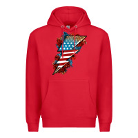 Red American lightning bolt Premium Hoodie - Neo Western