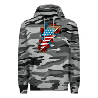 Slate Camo American lightning bolt Premium Hoodie - Neo Western