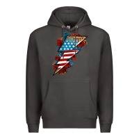 Smoke American lightning bolt Premium Hoodie - Neo Western