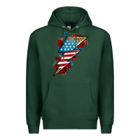 Sports Green American lightning bolt Premium Hoodie - Neo Western