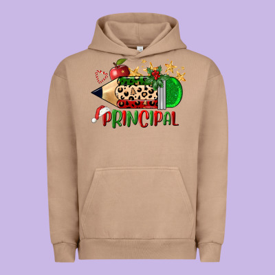 Christmas Principal Pencil Urban Hoodie Designed By Fadigitalartstudio