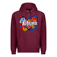 Burgundy American mama heart Premium Hoodie - Neo Western