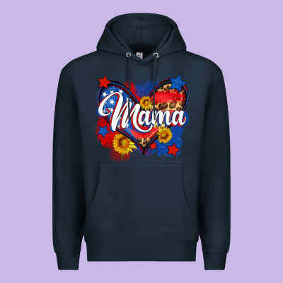 American Mama Heart Premium Hoodie Designed By Neo Western