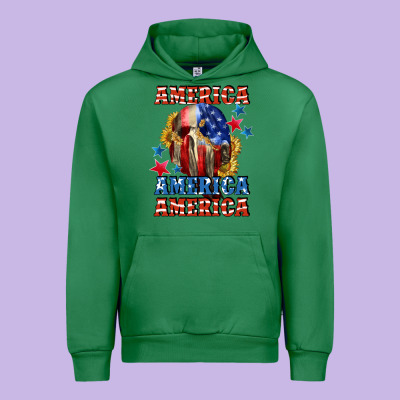 America Skeleton 4th Of July Urban Hoodie Designed By Cowgirlartshop