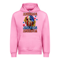 Fuchsia Pink America skeleton 4th of july Urban Hoodie - CowGirlArtShop