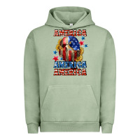 Pigment Oil Green America skeleton 4th of july Urban Hoodie - CowGirlArtShop