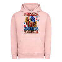 Pigment Salmon America skeleton 4th of july Urban Hoodie - CowGirlArtShop