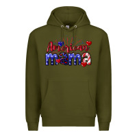 Army Green American Mama 4th of july Premium Hoodie - CowGirlArtShop
