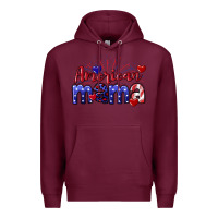 Burgundy American Mama 4th of july Premium Hoodie - CowGirlArtShop