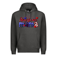 Charcoal Heather American Mama 4th of july Premium Hoodie - CowGirlArtShop
