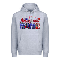 Heather Grey American Mama 4th of july Premium Hoodie - CowGirlArtShop