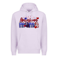 Lilac American Mama 4th of july Premium Hoodie - CowGirlArtShop