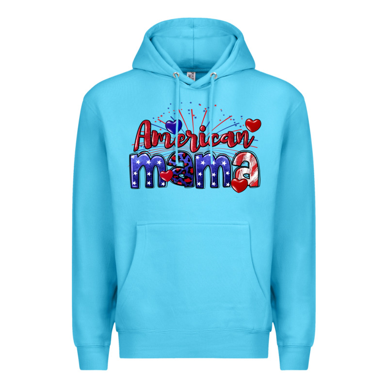 American Mama 4th Of July Premium Hoodie by CowGirlArtShop | Teevron