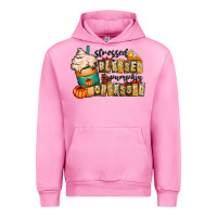 Fuchsia Pink stressed blessed pumpkin obsessed Urban Hoodie - CowhideDigitalArt