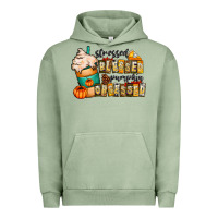 Pigment Oil Green stressed blessed pumpkin obsessed Urban Hoodie - CowhideDigitalArt